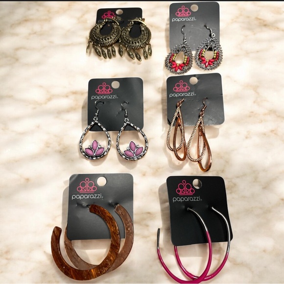 paparazzi Jewelry - Paparazzi Earrings Set - Pink, Gold, Silver, Brown
